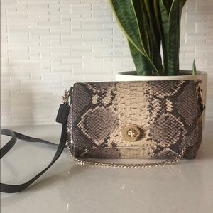 Faux Snake Skin Coach Purse